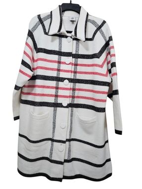 Cabi Executive Plaid Jacket Pockets Red And Black Womens Large